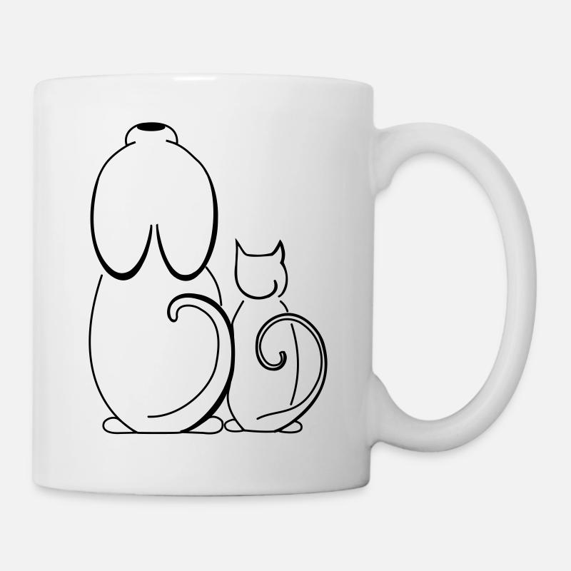 Chat et chien - Mug blanc - blanc