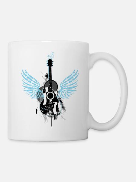 guitare guitare ailes de musique de musique graffiti - Mug blanc - blanc