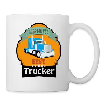 Best Trucker, Lkw Trucker Design - Tasse - Weiß - Rechts