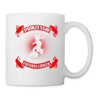 FussballQueen - Nicht Prinzessin - Tasse - Weiß - Rechts