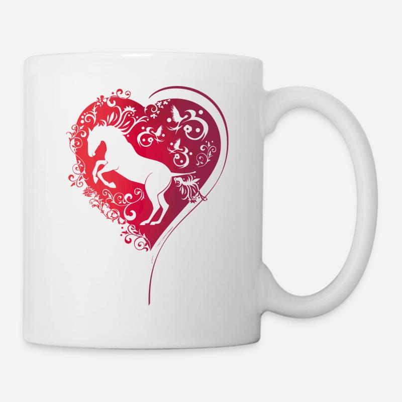 pferdeherz_ornament - Tasse - Weiß
