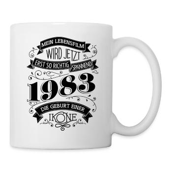 "Geburtstagstasse" Die Geburt einer Ikone 1983 - Tasse - Weiß - Rechts
