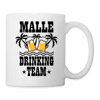 08 Malle Drinking Team Beer Mass Bier Party - Tasse - Weiß - Rechts