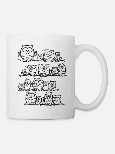 Eulen - Tasse - Weiß
