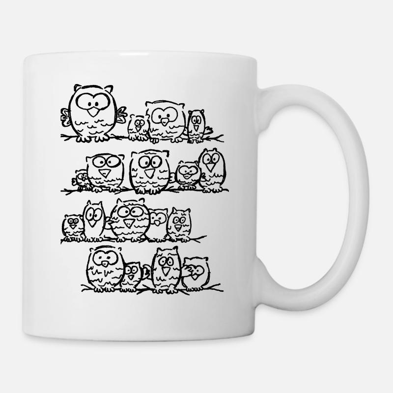 Eulen - Tasse - Weiß