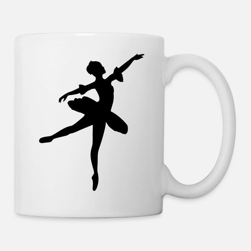Danseuse de ballet vecteur Silhouette - Mug blanc - blanc