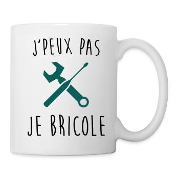 j'peux pas je bricole - Mug blanc - blanc - Droite