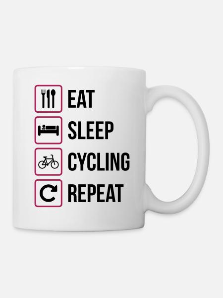 Mangez le sommeil du vélo Répéter - Mug blanc - blanc