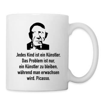 Picasso: Jedes Kind ist ein Künstler. Das Problem - Tasse - Weiß - Rechts