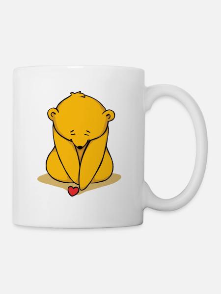 Ours avec coeur - Mug blanc - blanc