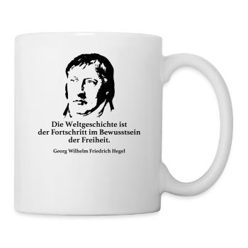 Hegel: World history is the progress in the world - Mug - white - Right