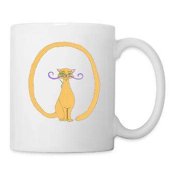 Salvador, die Katze mit einem langen Schwanz - Tasse - Weiß - Rechts