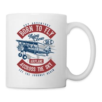 AVENTURE SKY - Vintage - Rétro avion shirt - Mug blanc - blanc - Droite