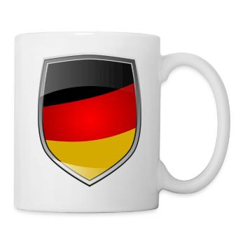 Shield with German Flag - Tasse - Weiß - Rechts