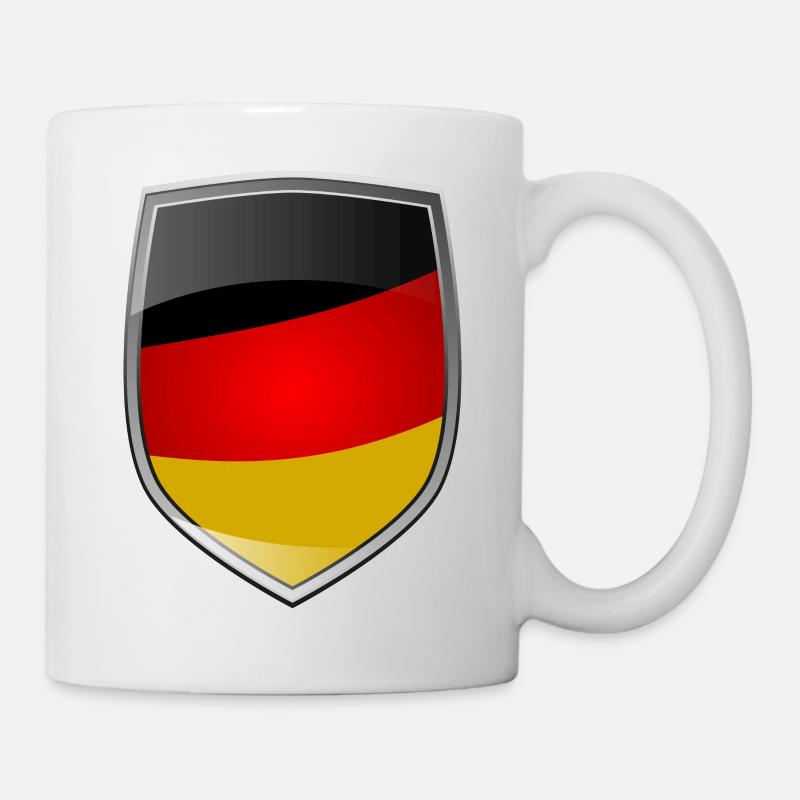 Shield with German flag - Mug - white