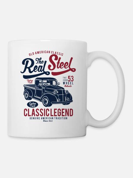 LE REAL STEEL - Retro Vintage Truck Design T-shirt - Mug blanc - blanc