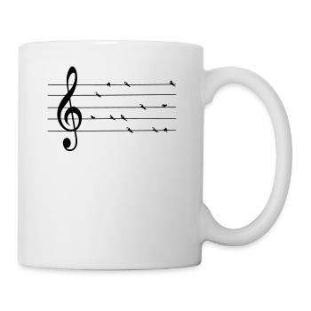 musikalische Schwalben - Tasse - Weiß - Rechts
