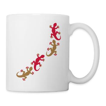 Vier Geckos 2c - Tasse - Weiß - Rechts