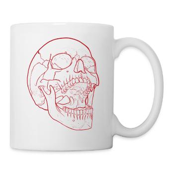 Silent Fall - Crâne en rouge - Mug blanc - blanc - Droite