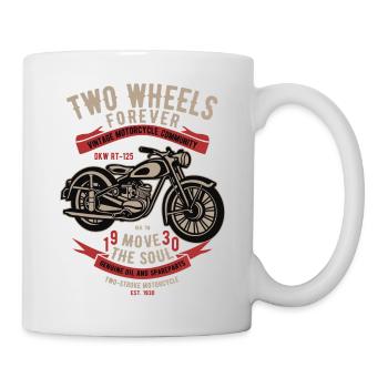 Two Wheels Forever Motorrad - Tasse - Weiß - Rechts