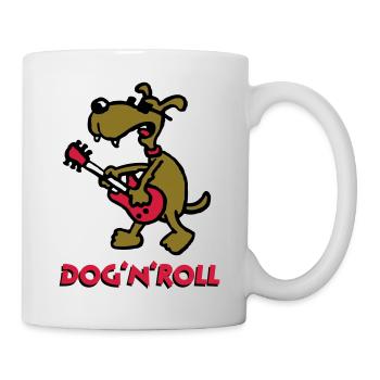 dog_n_roll_b_3c_white - Tasse - Weiß - Rechts