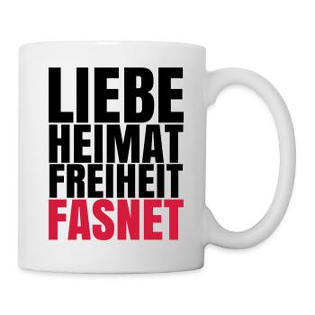 LIEBE HEIMAT FASNET - Tasse - Weiß - Rechts