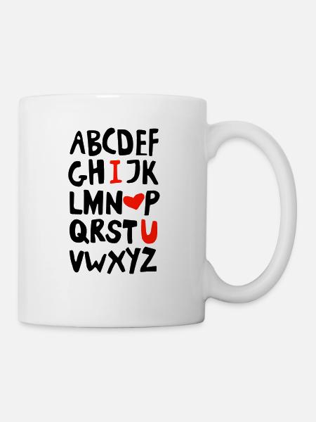 I love you - I love you - Alphabet - ABC - Mug - white