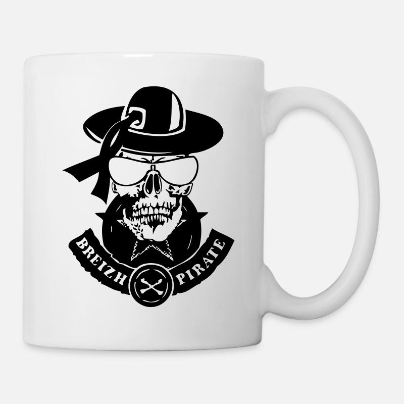 tete de mort renegade breizh pirate - Mug blanc - blanc