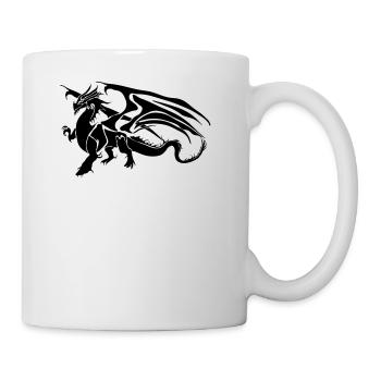 Dragon sur le terrain - Mug blanc - blanc - Droite