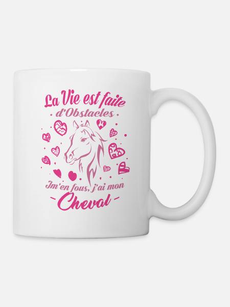 T-shirt équitation - J'ai mon Cheval - Mug blanc - blanc
