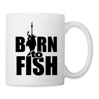 born to fish (Angeln, b, 1c) - Mug - white - Right