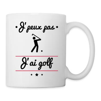 J'peux pas j'ai golf, golfeur - Mug blanc - blanc - Droite