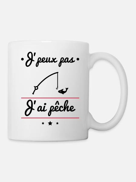 J'peux pas j'ai pêche, pêcheur, poisson - Mug blanc - blanc