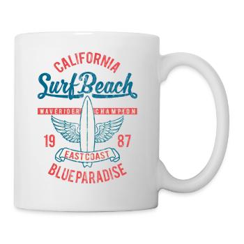 PLAGE SURF - Vintage Surf et Surf Surfer shirt - Mug blanc - blanc - Droite