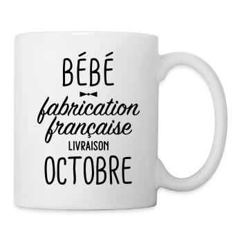 bébé français octobre - Mug blanc - blanc - Droite