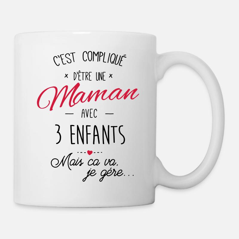 maman on 3 enfants - Mug blanc - blanc