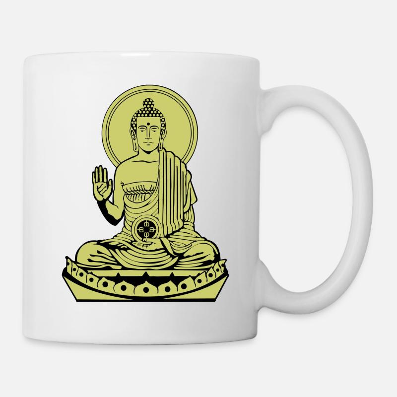 Sitting Buddha de - Tasse - Weiß