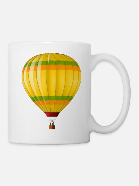 Moderne Heißluftballon - Tasse - Weiß
