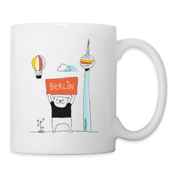 Berliner Bär + Fernsehturm | farbig | littlepublic - Tasse - Weiß - Rechts