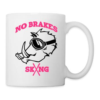 Pistensau No Brakes 2farbig - Mug blanc - blanc - Droite