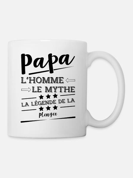 Papa la légende Plongée cadeau - Mug blanc - blanc