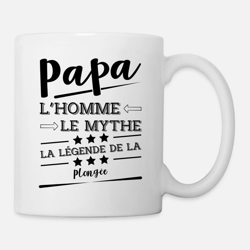 Papa la légende Plongée cadeau - Mug blanc - blanc