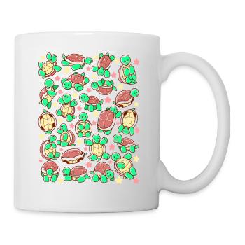 Adorable partout dans le modèle tortue tortue - Mug blanc - blanc - Droite
