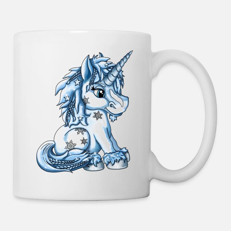 Eisiges Schnee Einhorn fantasy Illustration - Tasse - Weiß