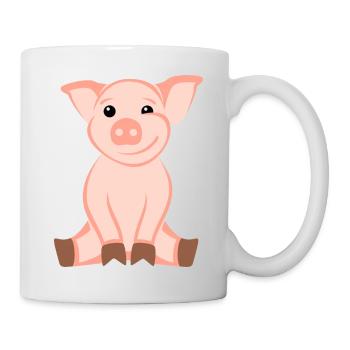 Schwein - Tasse - Weiß - Rechts
