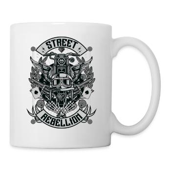 Rue rébellion Motard Rocker Outlaw - Mug blanc - blanc - Droite