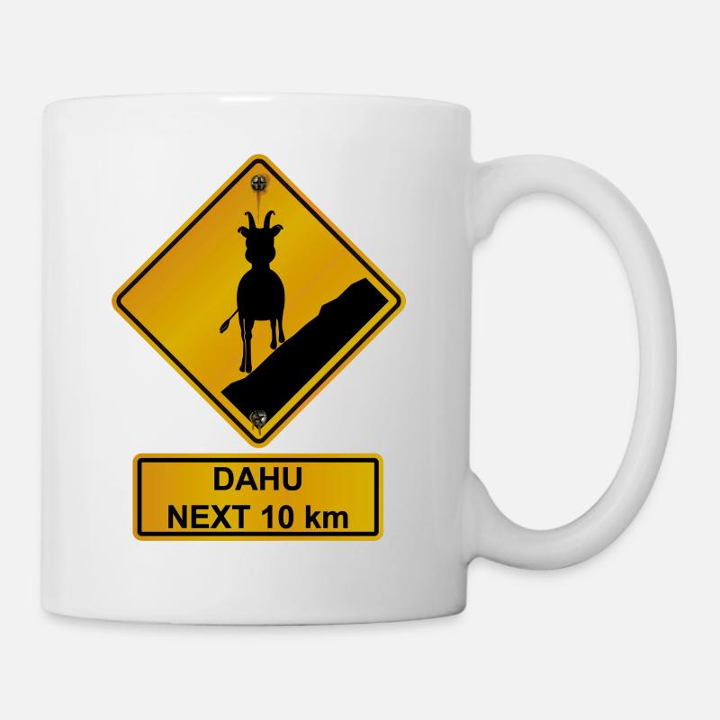Danger roadsign traversee de dahu 2 - Mug blanc - blanc