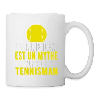 Homme idéal tennismen t-shirt cadeau - Mug blanc - blanc - Droite