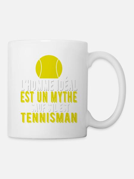 Homme idéal tennismen t-shirt cadeau - Mug blanc - blanc