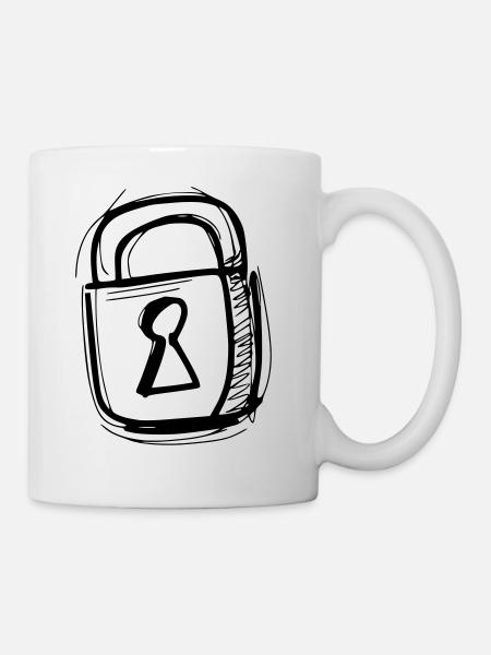 Schloss - Vorhängeschloss - Tasse - Weiß